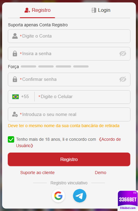 Experiência de Jogos 3366bet.com